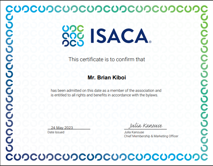 ISACA Certificate