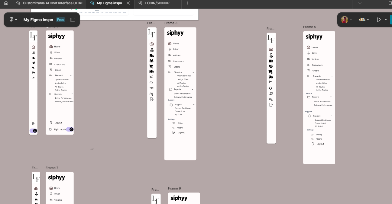 SIPHYY — App sidebar / navigation