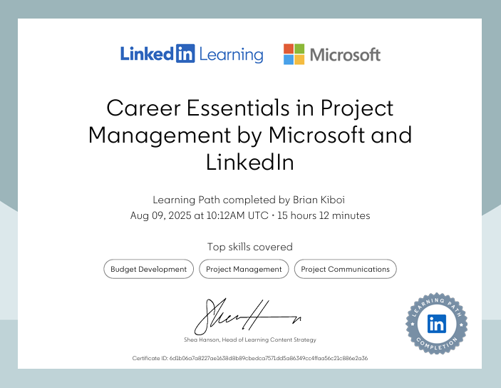 PM  Certificate