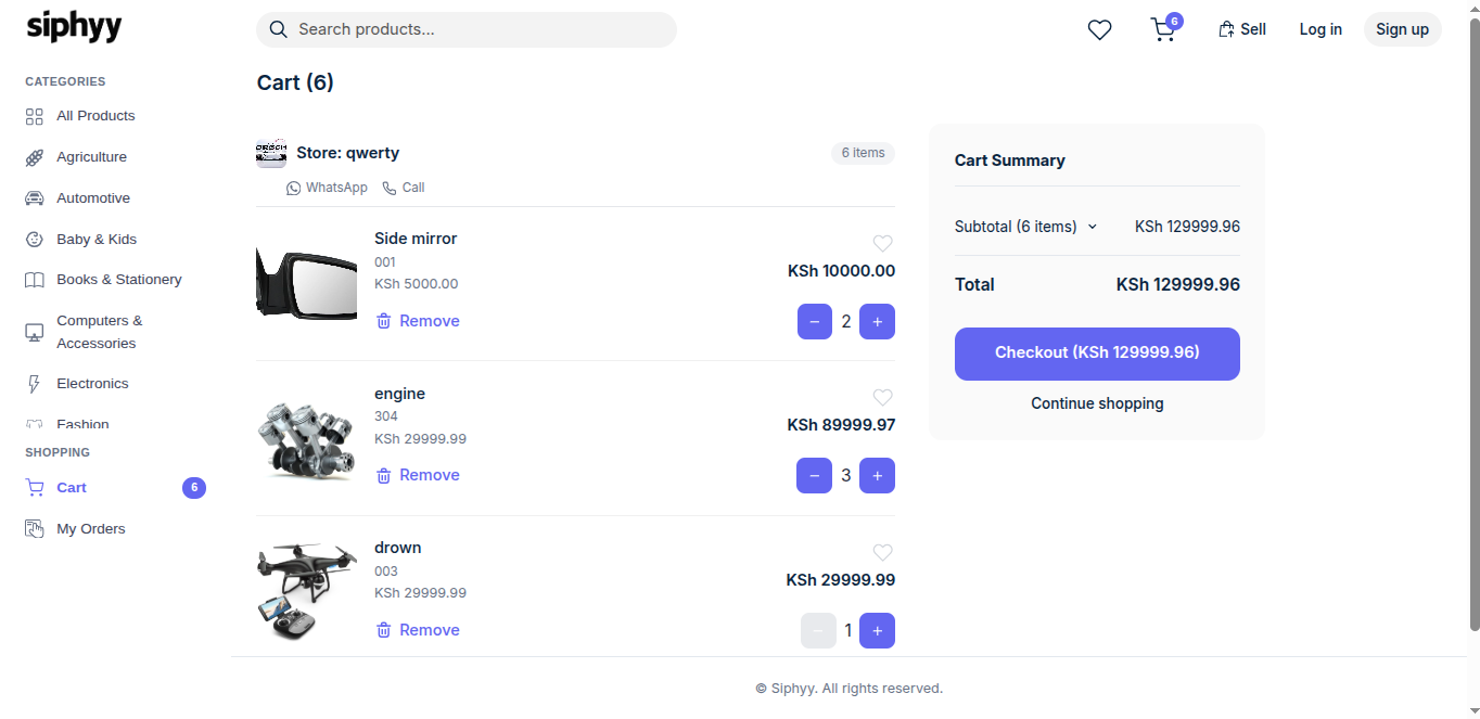 Siphyy &mdash; Multi-store cart grouped by vendor