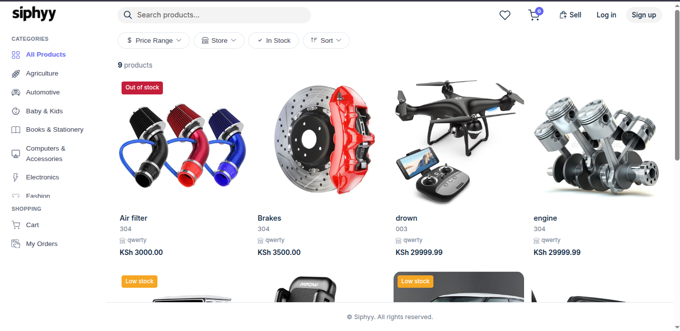 Siphyy &mdash; Multi-vendor storefront catalog